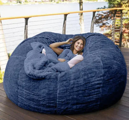 Giant 5ft Fluffy Faux Fur Bean Bag Cover without Filler