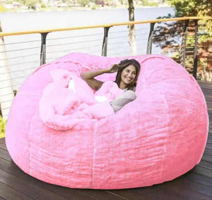 Giant 5ft Fluffy Faux Fur Bean Bag Cover without Filler